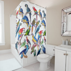 Macaw-Papageien-Vogel-Tiertier-Duschvorhang Duschvorhang