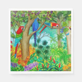 Macaw Parrot Art Jungle Papier Napkins Serviette