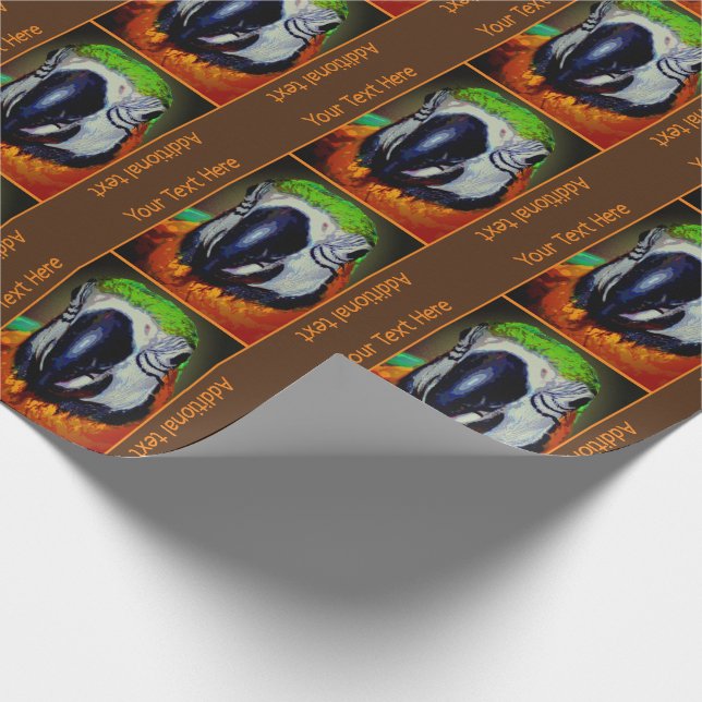 Macaw Parrot Face Bird Art Personalisiert Geschenkpapier (Ecke)