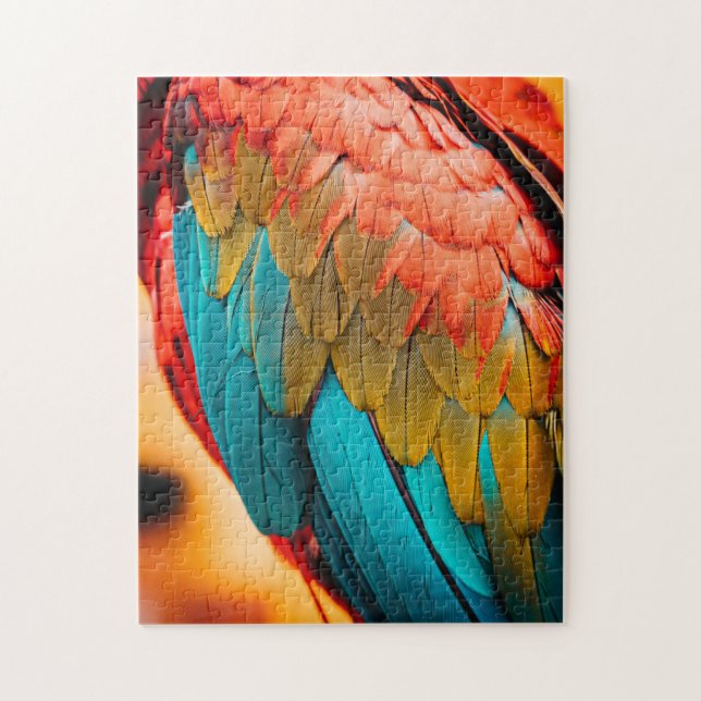 Macaw Parrot Feathers up Nah Puzzle (Vertikal)