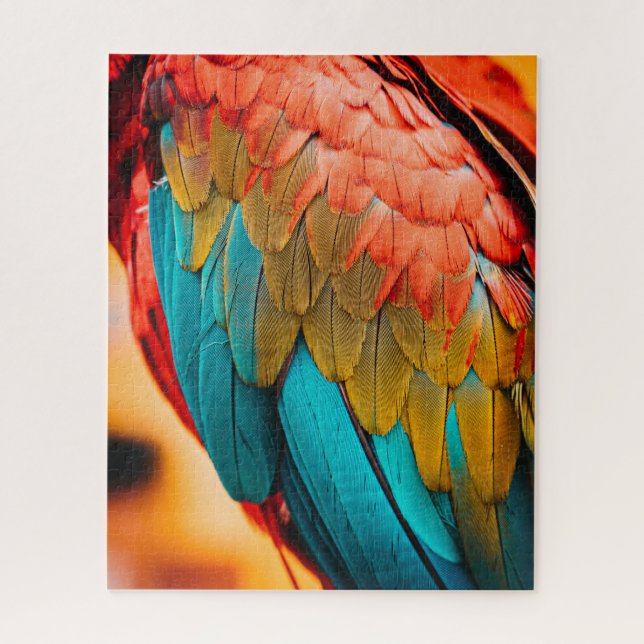 Macaw Parrot Feathers up Nah Puzzle (Vertikal)