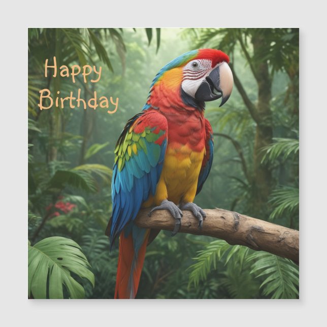 Macaw Parrot im Dschungel Magnetkarte (Vorderseite)