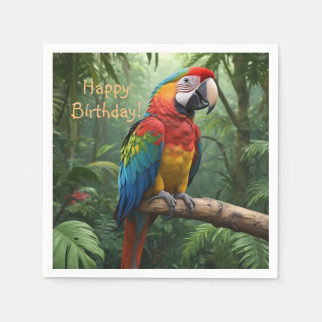 Macaw Parrot im Dschungel Serviette (Vorderseite)