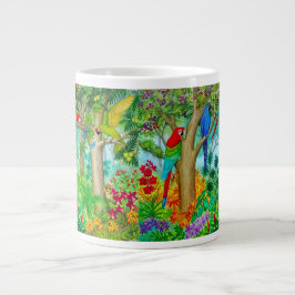 Macaw Parrot Jungle Art Jumbo Tasse