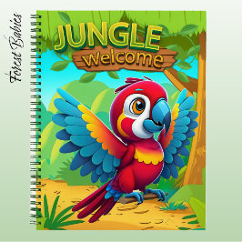 Macaw Parrot Tropical Bird Cartoon Character 🐦 Notizbuch