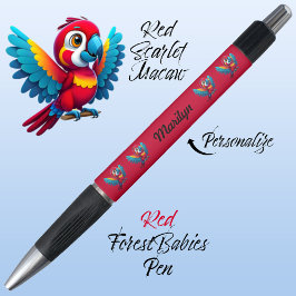 Macaw Parrot, Tropical Bird Safari Animal Red 🦜 Kugelschreiber
