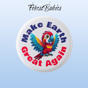 Macaw Parrot Wildlife Bird macht Erde wieder groß Button