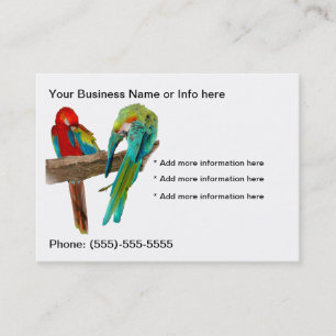 Macaw Parrots Birds Business Cards Visitenkarte