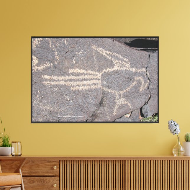 Macaw Petroglyph Leinwanddruck (Insitu (Wohnzimmer))