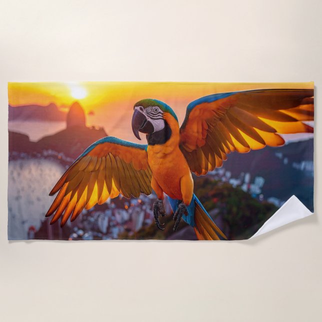Macaw Rio De Janeiro Strandtuch (Vorderseite)