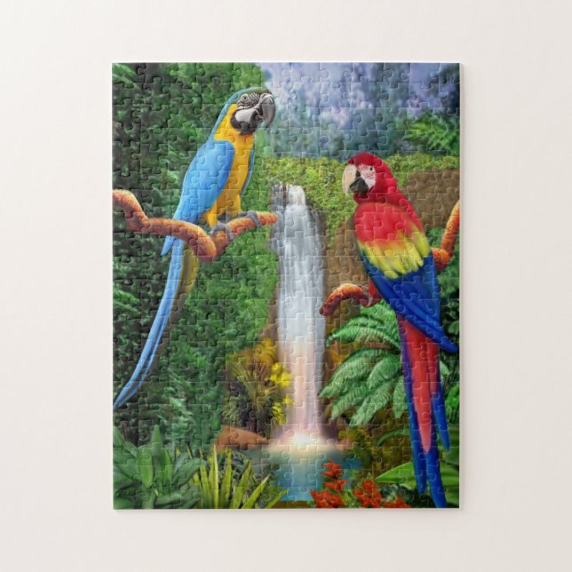 Macaw-tropische Papageien Puzzle (Vertikal)