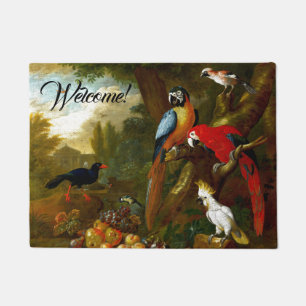 Macaws-Papageicockatoo-Vogel-willkommene Fußmatte