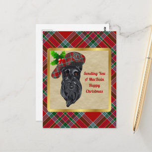 MacBain Clan Abzeichen & Tartan Weihnachtspostkart Postkarte