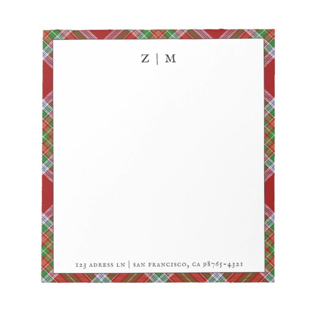 MacBain MacBean Clan Tartan Kariertes Muster Notizblock (Vorderseite)