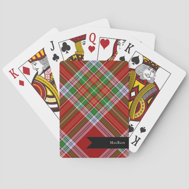 MacBain MacBean Scottish Clan Tartan Kariert Spielkarten (Rückseite)