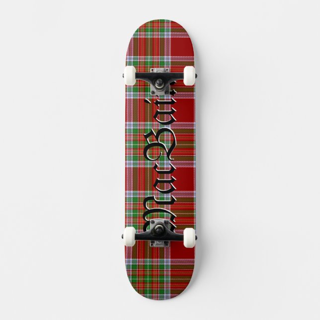 MacBain Tartan Schottisches Kariertes Muster Skateboard (Vorderseite)