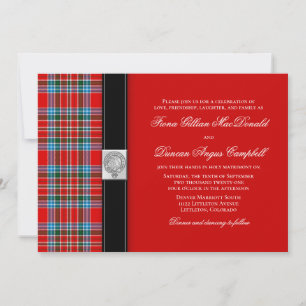 MacBean Ancient Tartan Wedding Einladung