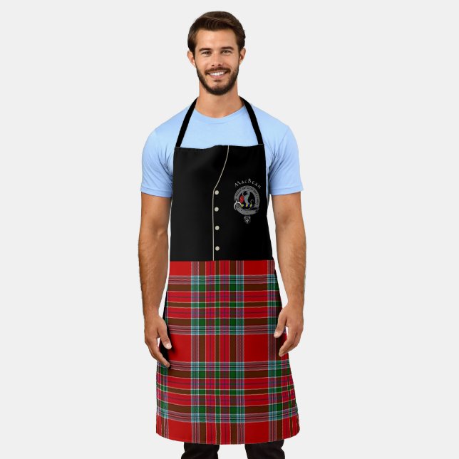 MacBean Clan Abzeichen & Tartan Kilt Schürze (Getragen)