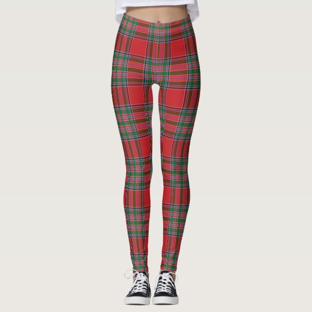 MacBean Clan Tartan Muster Kariert Leggings (Vorderseite)