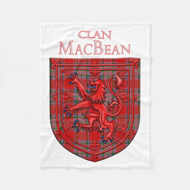 MacBean Tartan Scottish Kariert Lion Rampant Fleecedecke (Vorderseite)