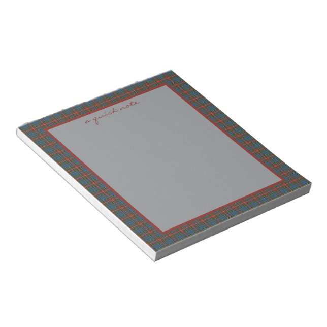MacBeth Ancient Original Scottish Tartan  Notizblock (angewinkelt)