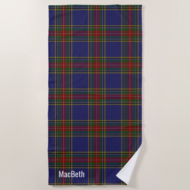 MacBeth Clan Tartan Kariert Beach Handtuch (Vorderseite)