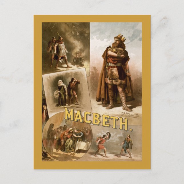 Macbeth, das Spiel 1884 Postkarte (Vorderseite)