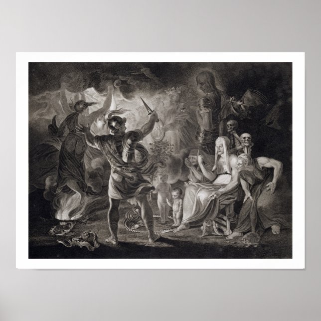 Macbeth, die drei Hexen und Hecate in Akt IV, S Poster (Vorne)