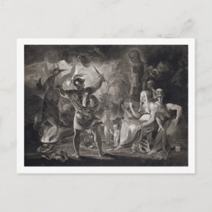 Macbeth, die drei Hexen und Hecate in Akt IV, S Postkarte