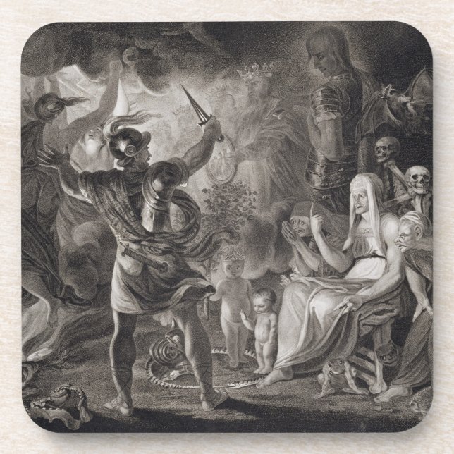 Macbeth, die drei Hexen und Hecate in Tat IV, S Untersetzer (Vorderseite)