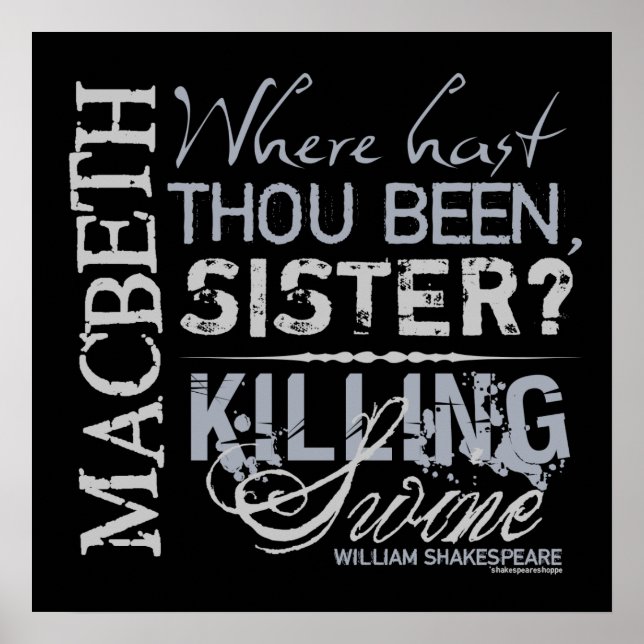 Macbeth Killing Swine Quote Poster (Vorne)