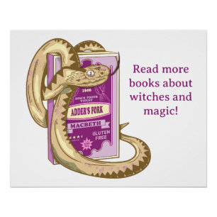 Macbeth Rote Bücher über Hexen Poster