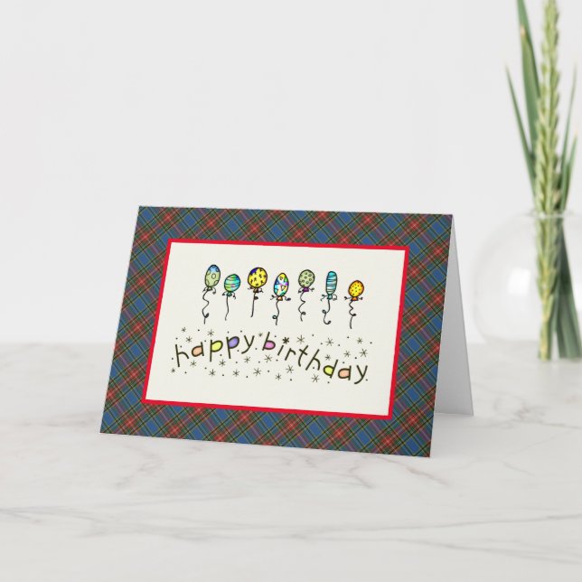 MacBeth Tartan Birthday Card Karte (Vorderseite)