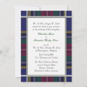 MacBeth Tartan Karierte Einladung zur Hochzeit