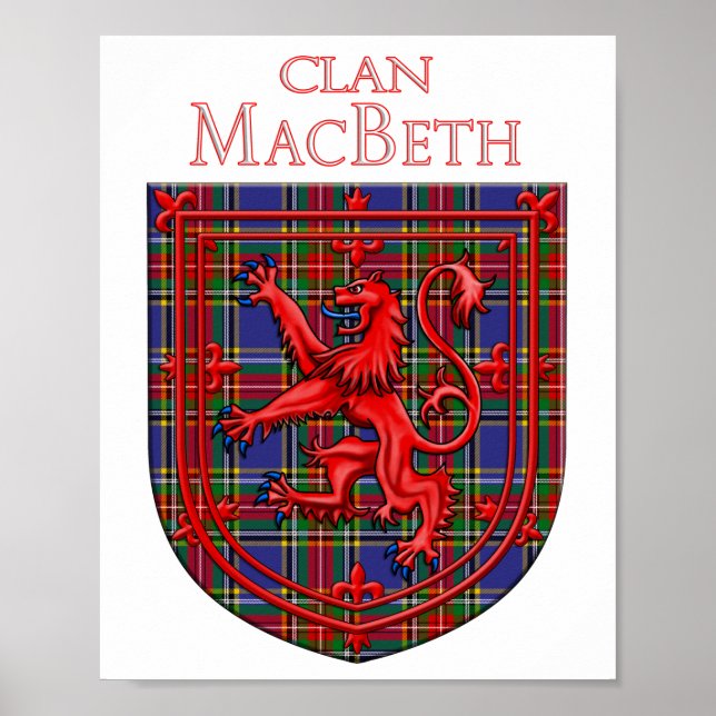 MacBeth Tartan Scottish Kariert Lion Rampant Poster (Vorne)