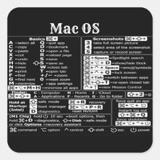 Macbook Mac OS-Tastenkombinationen für Laptop-Betr Quadratischer Aufkleber