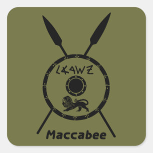 Maccabee Schild und Speere Quadratischer Aufkleber