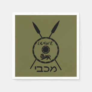 Maccabee Schild und Speere Serviette