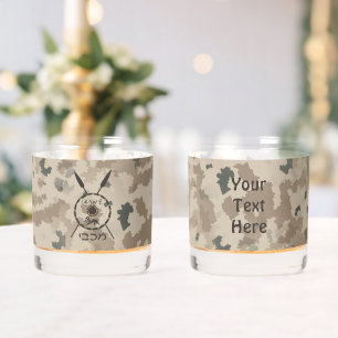 Maccabee Shield and Spears Wüste Whiskyglas