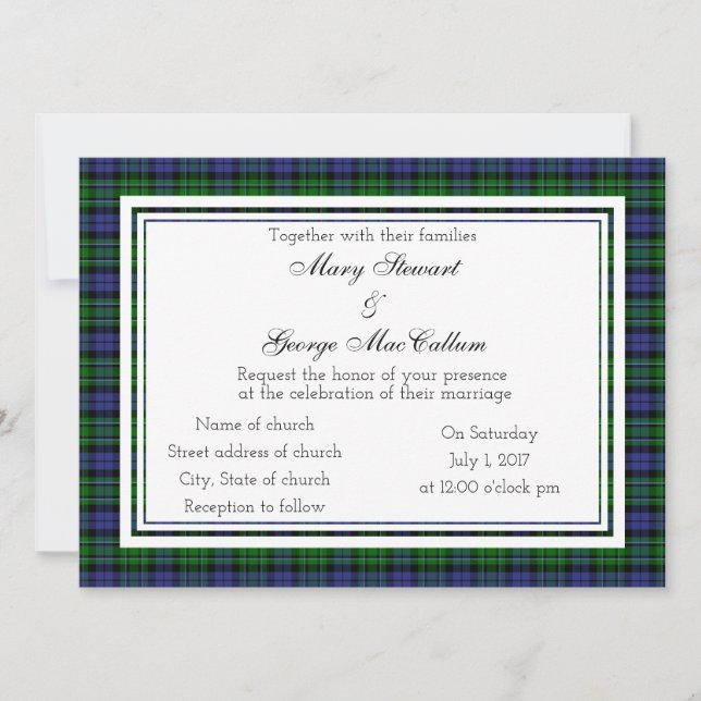 MacCallum Scottish Wedding Einladung (Vorderseite)