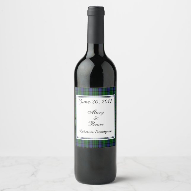 MacCallum Scottish Wedding Wine Label Weinetikett (Vorderseite)