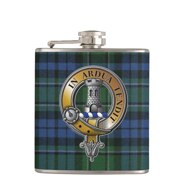 MacCallum Tartan & Abzeichen Flachmann (Vorderseite)