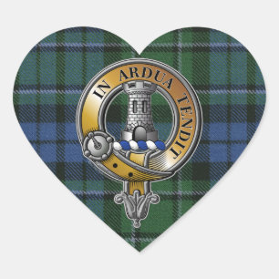 MacCallum Tartan & Abzeichen Herz-Aufkleber