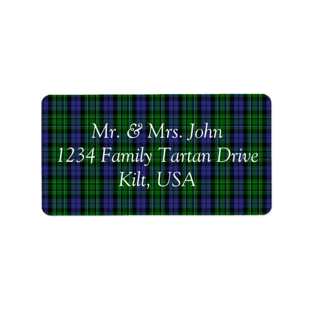 MacCallum Tartan Label Adressaufkleber (Vorne)