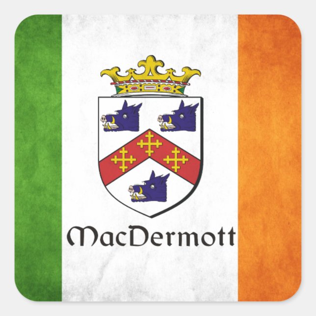 MacDermott Irish Quadratischer Aufkleber (Vorderseite)