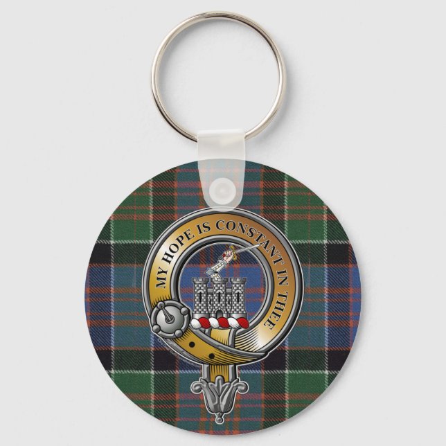 MacDonald Clanranald Tartan & Abzeichen Schlüsselanhänger (Vorderseite)