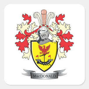 MacDonald Familienwappen-Wappen Quadratischer Aufkleber