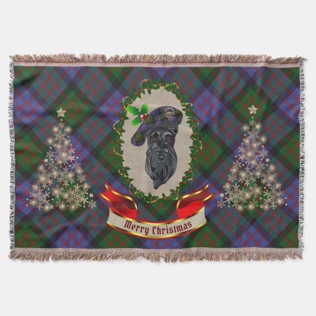 MacDonald Scottie Dog Christmas Throw Blanket Decke (Vorderseite)