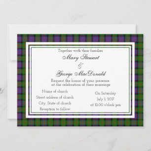 MacDonald Scottish Wedding Einladung