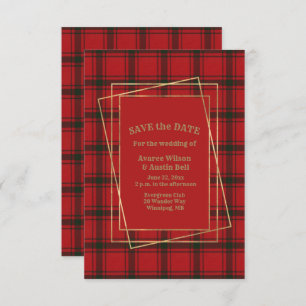 MacDonald Sleet Moderner Tartan mit Goldrahmen Save The Date